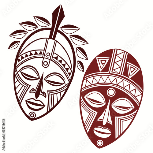 a pair of tribal masks
