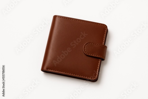 Leather billfold isolated against a white background