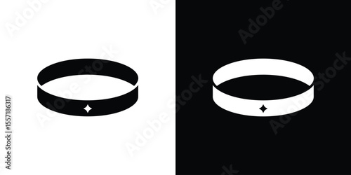 Bracelet icon. Black Silhouette. Graphic illustration.