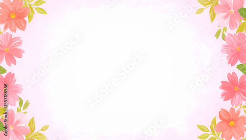 Elegant watercolor floral background with space personalized text and design