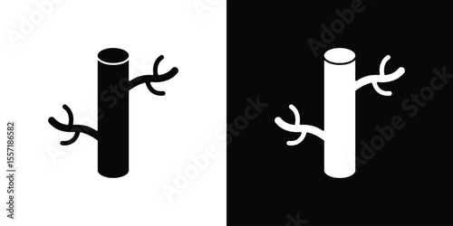 Blood vessel icon. Black Silhouette. Graphic illustration.
