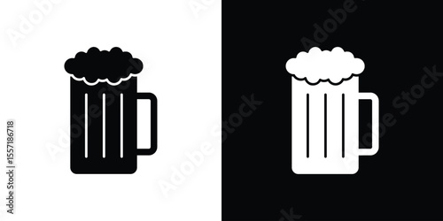 Beer icon. Black Silhouette. Graphic illustration.