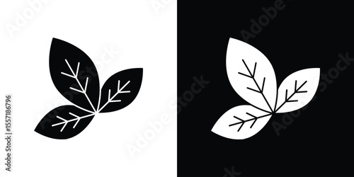 Basil icon. Black Silhouette. Graphic illustration.