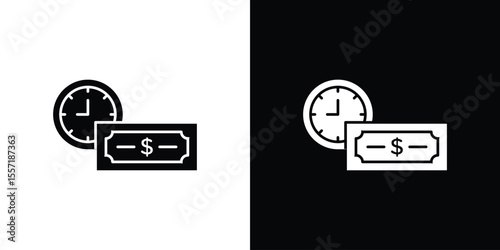 Annuity icon. Black Silhouette. Graphic illustration.