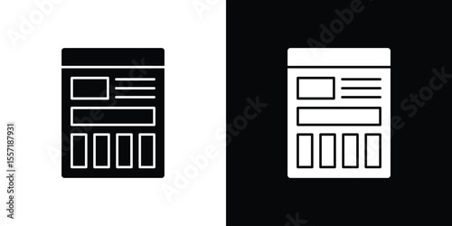 Mood board icon. Black Silhouette. Graphic illustration.