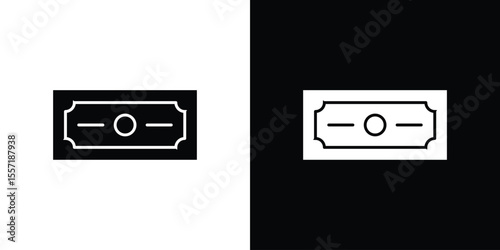 Money icon. Black Silhouette. Graphic illustration.