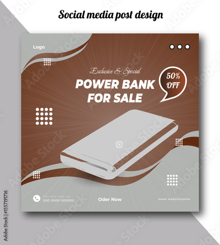 Exclusive and special power bank for sale social media post design template