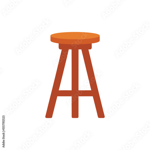 wooden stool vector art illustration