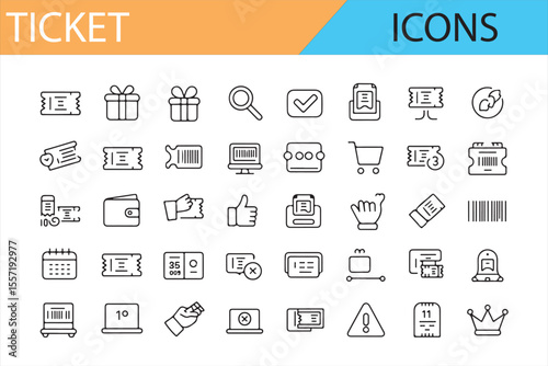 Event and Ticket Icon Set for Digital and Physical Services

