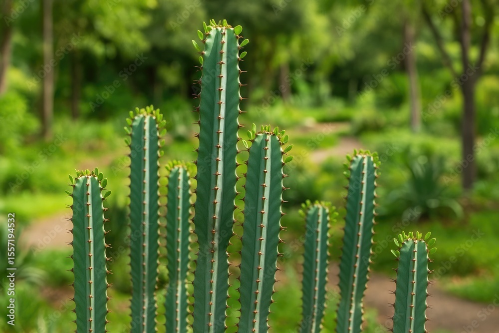 Euphorbia Caerulescens displayed at the botanical garden Euphorbia Caerulescens displayed at the botanical garden