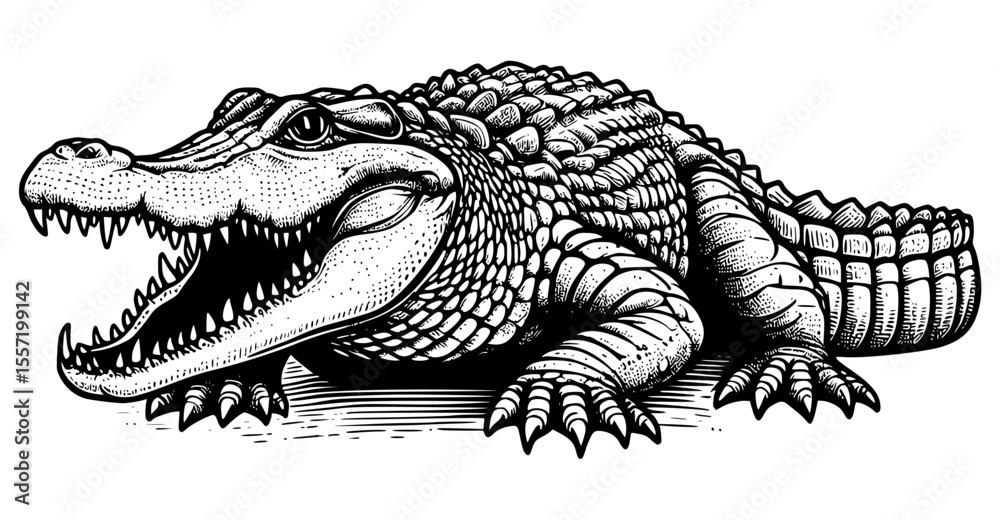 Fototapeta premium crocodile head isolated on white