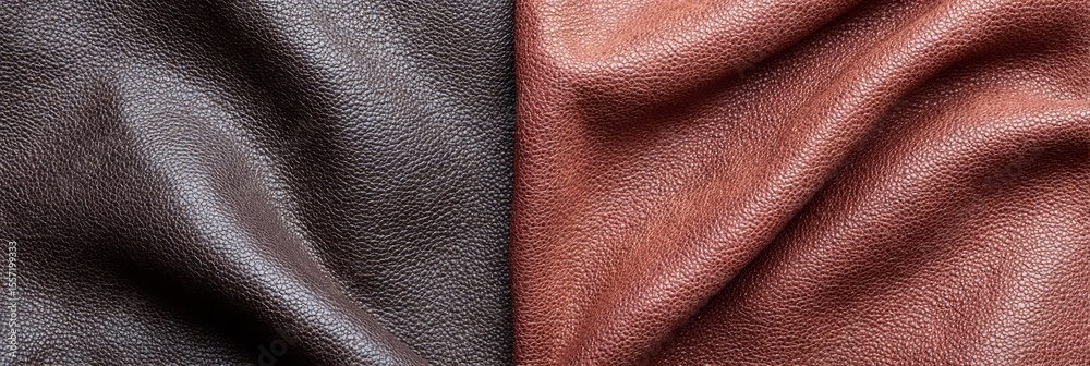 Fototapeta premium Intricate textures of supple leather juxtapose rich mocha and warm rust, evoking cowboy chic and World Leather Day luxury
