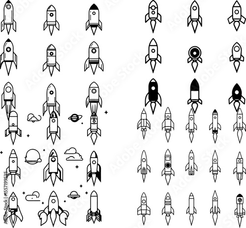 rocket icons space launch rocket ship spacecraft space exploration rocket design shuttle space mission space technology rocket booster launch pad astronaut propulsion missile space ve