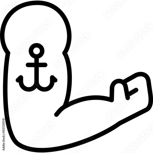 arm icon illustration design with outline
