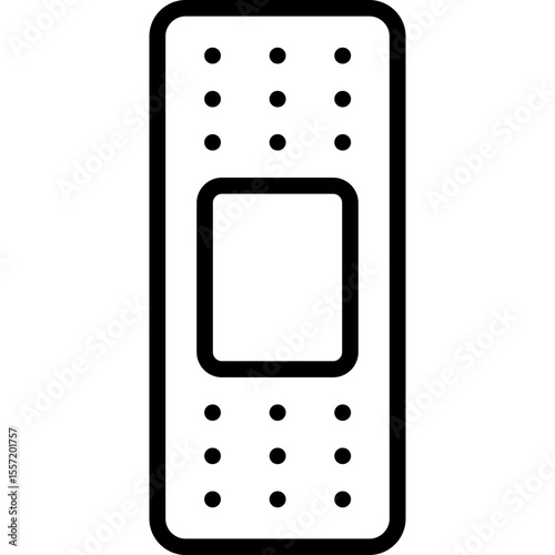 band aid icon illustration design with outline