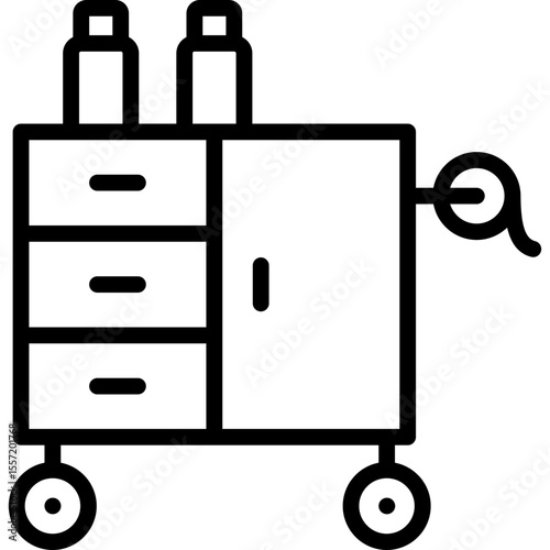 cart icon illustration design with outline