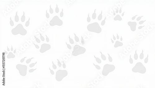 Wallpaper Mural Animal paw prints scattered on a white background   Torontodigital.ca