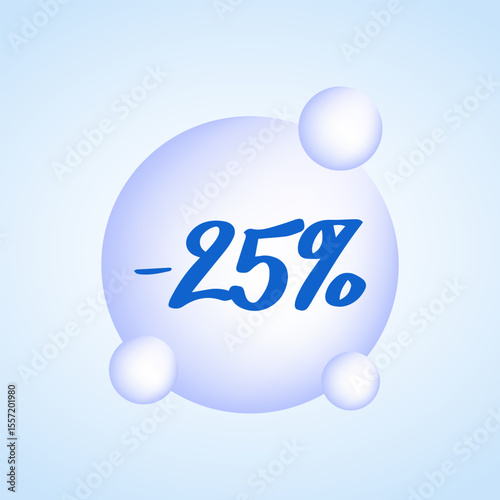 A 25% discount badge. Simple minimalist design. Vector illustration