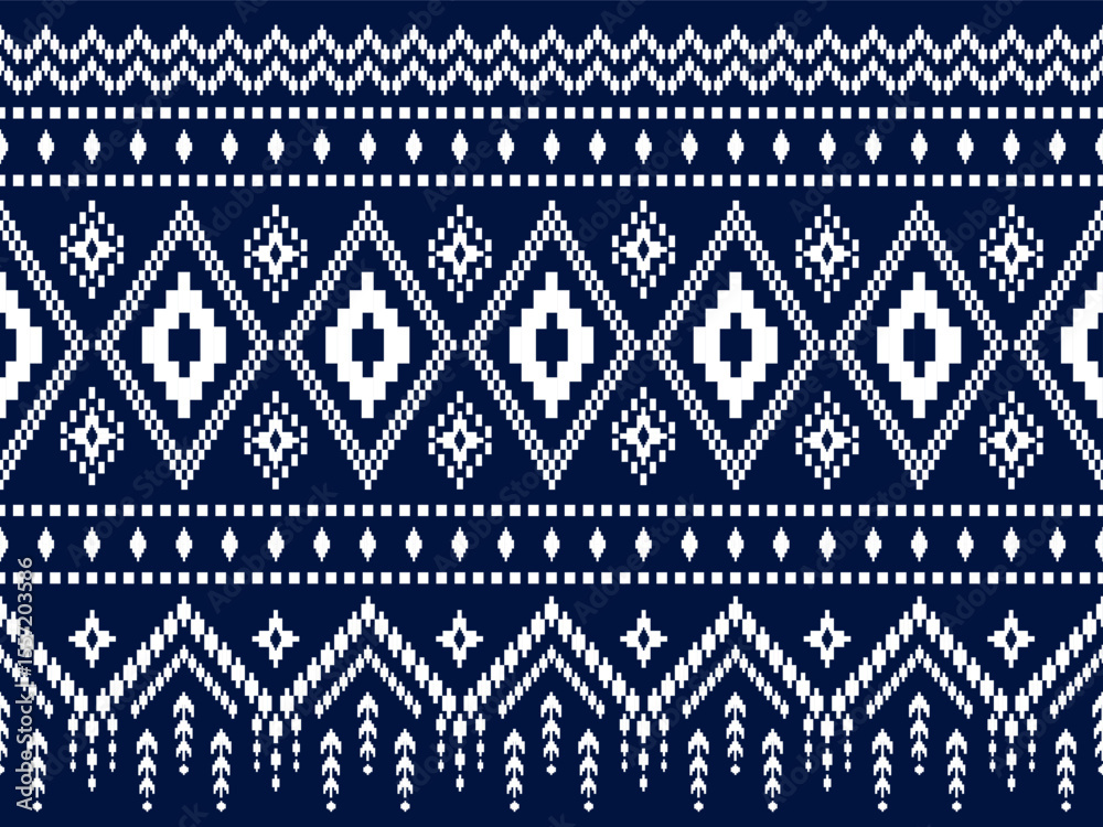Fototapeta premium Geometric ethnic pattern. Geometric ethnic pattern, Navajo, Native American tribal fabric design for clothing, textile, wrapping, background, wallpaper, carpet, embroidery, vector, illustration design