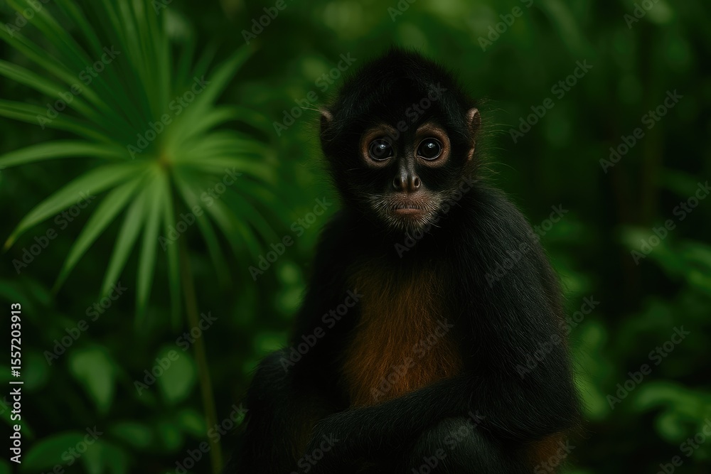 Obraz premium Adorable Primate Exploring the Forest