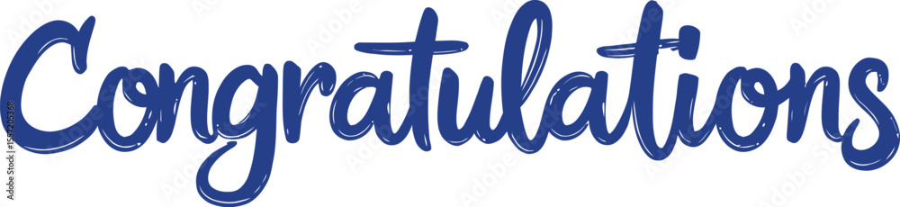 © MDBAKHTIAR - Blue congratulations handwritten script text isolated on white background