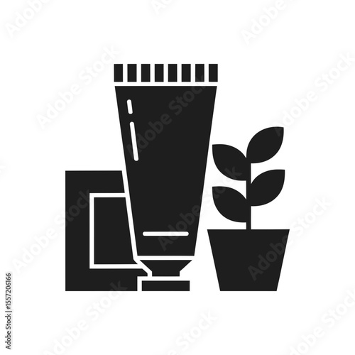 Cream Tube and Plant Icon