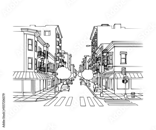 Line Art of Broadway, San Francisco