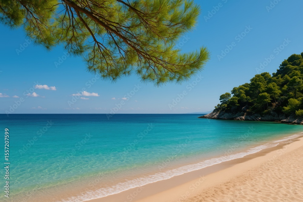 Fototapeta premium European summer getaway on a coastal island with sandy shores