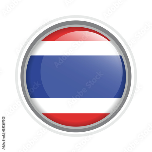 Free Download Thailand Flag Button Icon Glossy Round National Emblem Vector Illustration - GFXLoad
