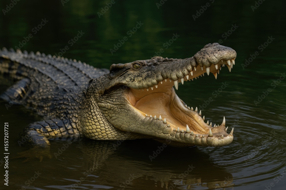 Obraz premium Aquatic predator: the crocodile