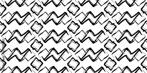 Monochrome Graphic Pattern: A bold monochrome graphic pattern features geometric elements, creating a seamless background for various design applications.