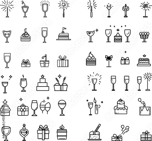 celebration icons party event joy happiness festive celebration design fireworks confetti party decorations celebration symbol holiday birthday cheer fun gathering special occasion pa