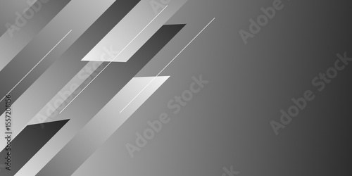 Abstract lines pattern technology on gray gradients background. Vector illustration abstract graphic design banner pattern background template. Modern gray abstract vector long banner background.