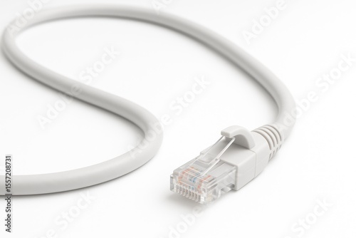 White Background Ethernet Cable Display