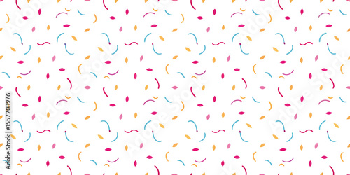 Festive Confetti Delight: A vibrant pattern of confetti, composed of colorful streamers and sprinkles, fills the frame. It creates a cheerful and celebratory ambiance.