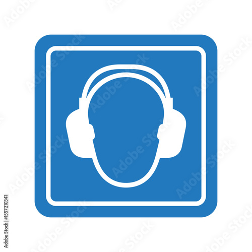 Wear Ear Protection Blue Sign
