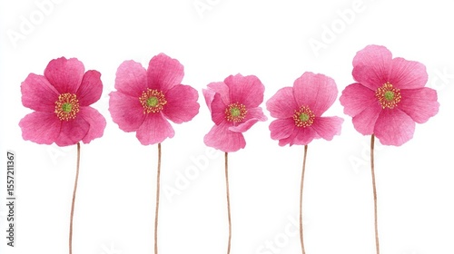 Five whimsical pink poppies dance in synchrony, nodding gently to the beat of Floralia and Secret Pal Day enchantments