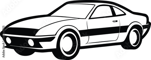 coupe car silhouette, bold car shape, stylish auto icon, silhouette vector design