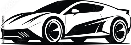 coupe car silhouette, bold car shape, stylish auto icon, silhouette vector design