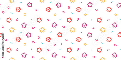 Flower pattern: A vibrant and seamless pattern design, blossoming with colorful, elegant flower motifs, offering a sense of natural beauty and fresh aesthetics.