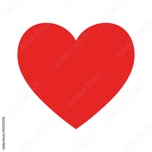 Free Download Classic Solid Red Heart Symbol Flat Design Vector Illustration - Love and Romance Graphic - GFXLoad