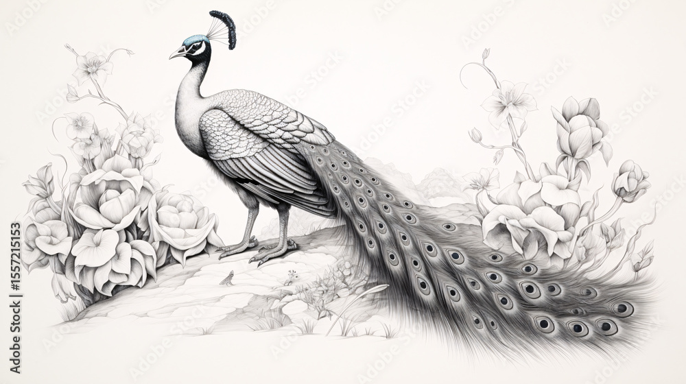 Fototapeta premium peacock in the woods