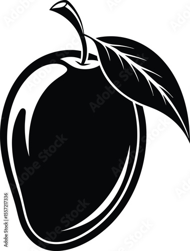 mango fruit icon, tropical mango clipart, vector fruit illustration