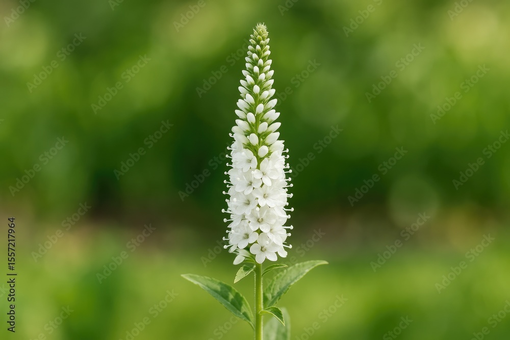 Fototapeta premium Elegant white elongated flowerhead with delicate features