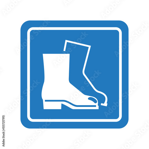 Wear Safety Footwear Blue Sign