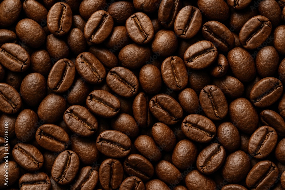Fototapeta premium Close-up of Coffee Beans in Detail