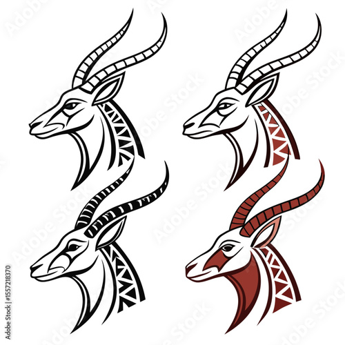 Elegant deer head silhouette vector illustration capturing the essence of wildlife and nature