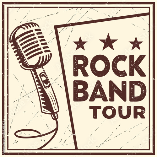 Vintage Rock Band Tour Grunge T-Shirt Design

