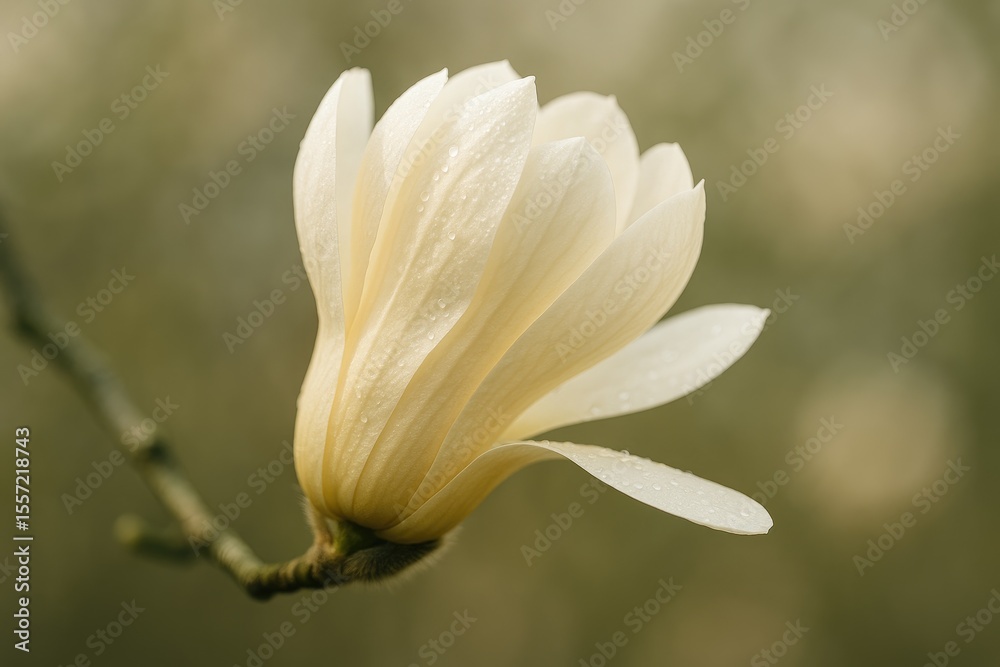 Fototapeta premium Detailed view of a blooming magnolia blossom