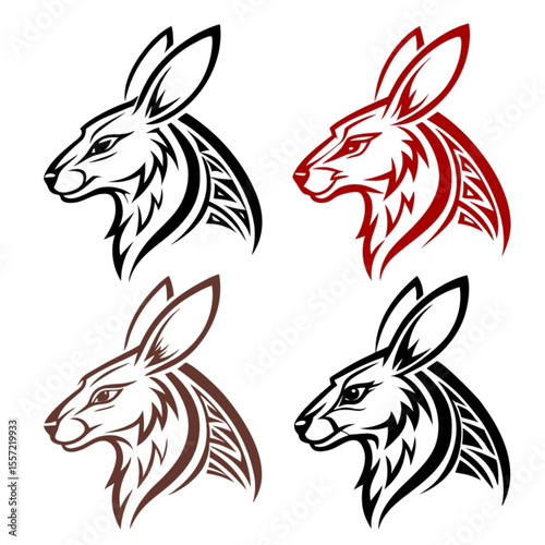 A cute black and white cartoon bunny vector illustration